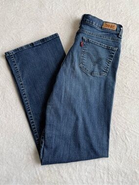 Levi's Perfectly Slimming 512 Boot Cut High Waist Denim Blue Jeans 8 M